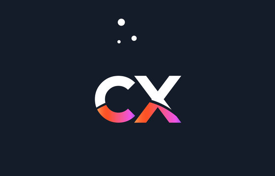 cx c x  pink purple white blue alphabet letter logo icon template