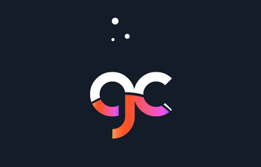 gc g c  pink purple white blue alphabet letter logo icon template