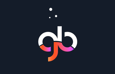 gb g b  pink purple white blue alphabet letter logo icon template