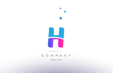 h pink blue white modern alphabet letter logo icon template