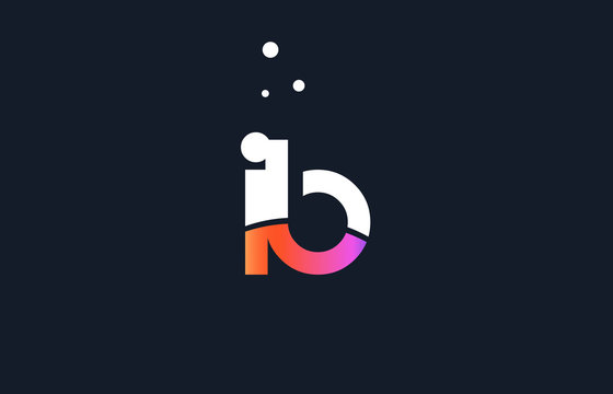 ib i b  pink purple white blue alphabet letter logo icon template