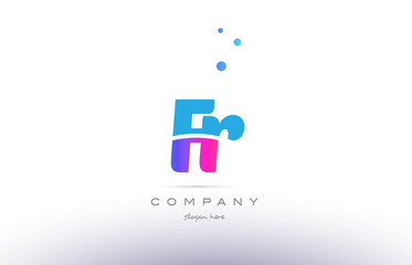fr f r  pink blue white modern alphabet letter logo icon template