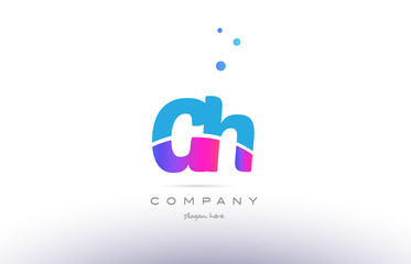 gh g h  pink blue white modern alphabet letter logo icon template