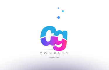 gg g g  pink blue white modern alphabet letter logo icon template