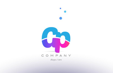 gp g p  pink blue white modern alphabet letter logo icon template