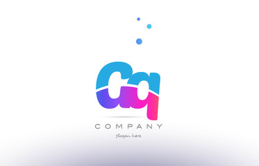 Obraz premium gq g q pink blue white modern alphabet letter logo icon template