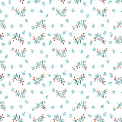 Fototapeta na wymiar Modern floral textile pattern