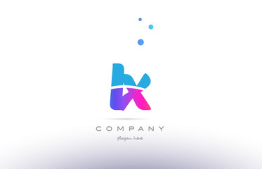 ix i x  pink blue white modern alphabet letter logo icon template