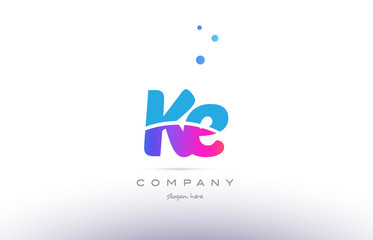 Obraz premium ke k e pink blue white modern alphabet letter logo icon template