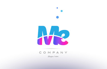 me m e  pink blue white modern alphabet letter logo icon template
