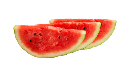 Slices of watermelon isolated on white background
