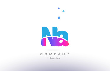 na n a  pink blue white modern alphabet letter logo icon template