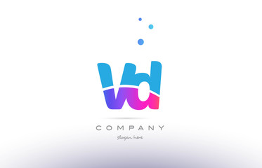 vd v d  pink blue white modern alphabet letter logo icon template