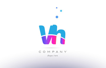 Fototapeta premium vh v h pink blue white modern alphabet letter logo icon template