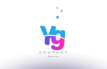 Fototapeta premium yg y g pink blue white modern alphabet letter logo icon template
