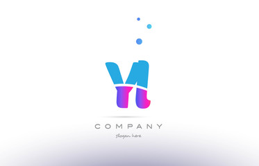yl y l  pink blue white modern alphabet letter logo icon template