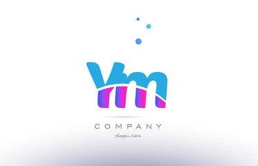 Fototapeta premium ym y m pink blue white modern alphabet letter logo icon template