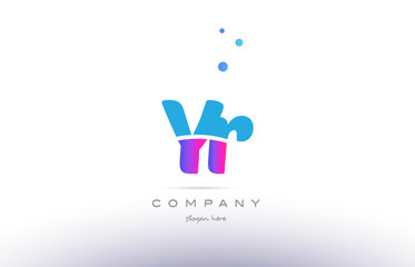 yr y r  pink blue white modern alphabet letter logo icon template