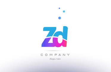 zd z d  pink blue white modern alphabet letter logo icon template