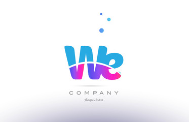 we w e  pink blue white modern alphabet letter logo icon template