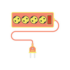 extension cord / lead icon. flat vector illustration