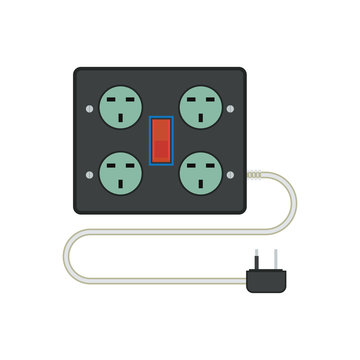 extension cord / lead icon. flat vector illustration