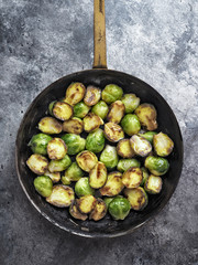 rustic crispy fried brussels sprouts