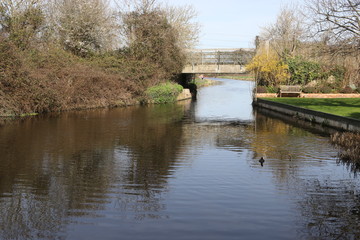 13TH MARCH 2017, CHICHESTER CANAL, SUSSEX, ENGLAND: A scenic view of the Chichester canal in Chichester, sussex,England on the 13th march 2017