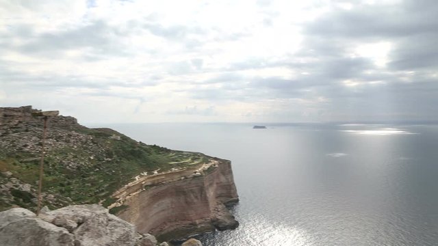 Fantastic open seaview from beautiful high cliffs of Dingli, Malta