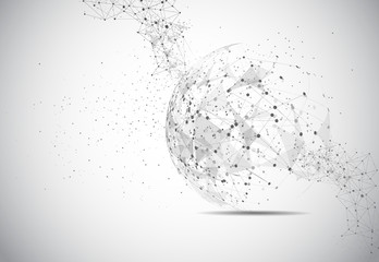 World map point, line, composition, representing the global, Global network connection,international meaning.