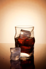 Liquor drink on the rocks