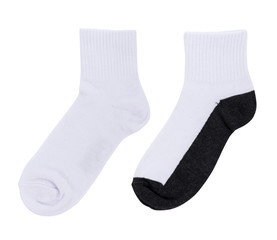 white sock isolated on white background