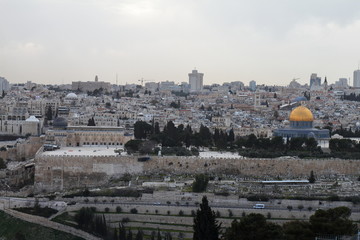 Fototapeta na wymiar View of Jerusalem from the Mount Of Olives - Israel