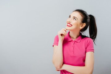 Portrait of an attractive fashionable young brunette woman.