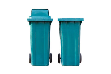 Set of recycle garbage bins, waste separation concept