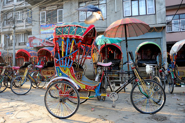 Fototapeta na wymiar Rickshaw népalais