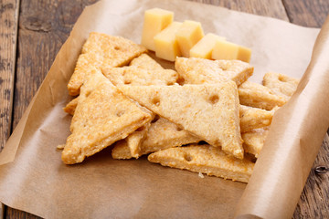 Homemade cheesy crackers