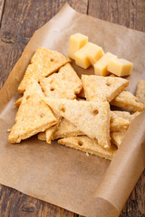Homemade cheesy crackers