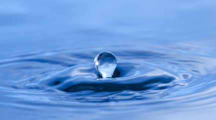 Fototapeta na wymiar Abstract picture of water splash like crown, Blue background