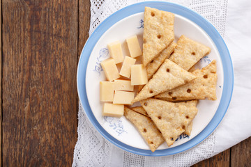 Homemade cheesy crackers