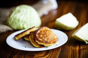 cutlets with cabbage lettuce and dill