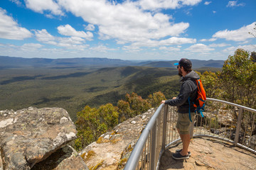 Fototapeta na wymiar Man looking at view, Australia 