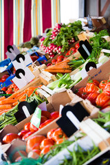 légumes sur un marché