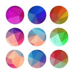 Collection of colorful circles with triangle pattern