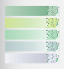 Set of soft colors web banners with leaves