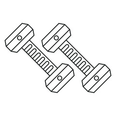 dumbbell weight gym equipment outline vector illustration eps 10