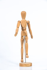 Wooden figure stand isolated on white background