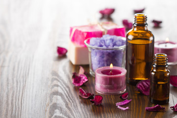Fototapeta na wymiar Essential oils for aromatherapy