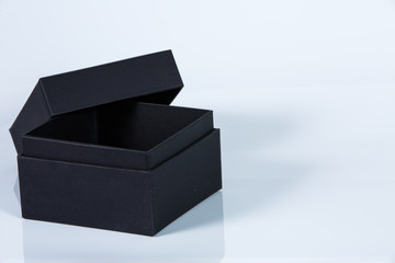 close up of a black box isolated on white background