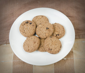 Pieces of chocolate and cookies